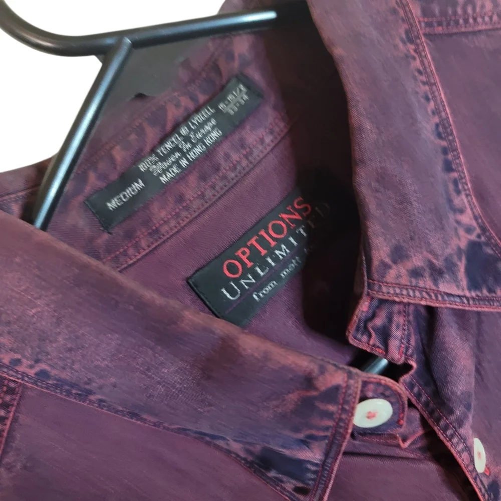 OPTIONS UNLIMITED from MATT TOTILLO Men's Purple Button-Up Shirt SIZE (M) - Picture 3 of 3